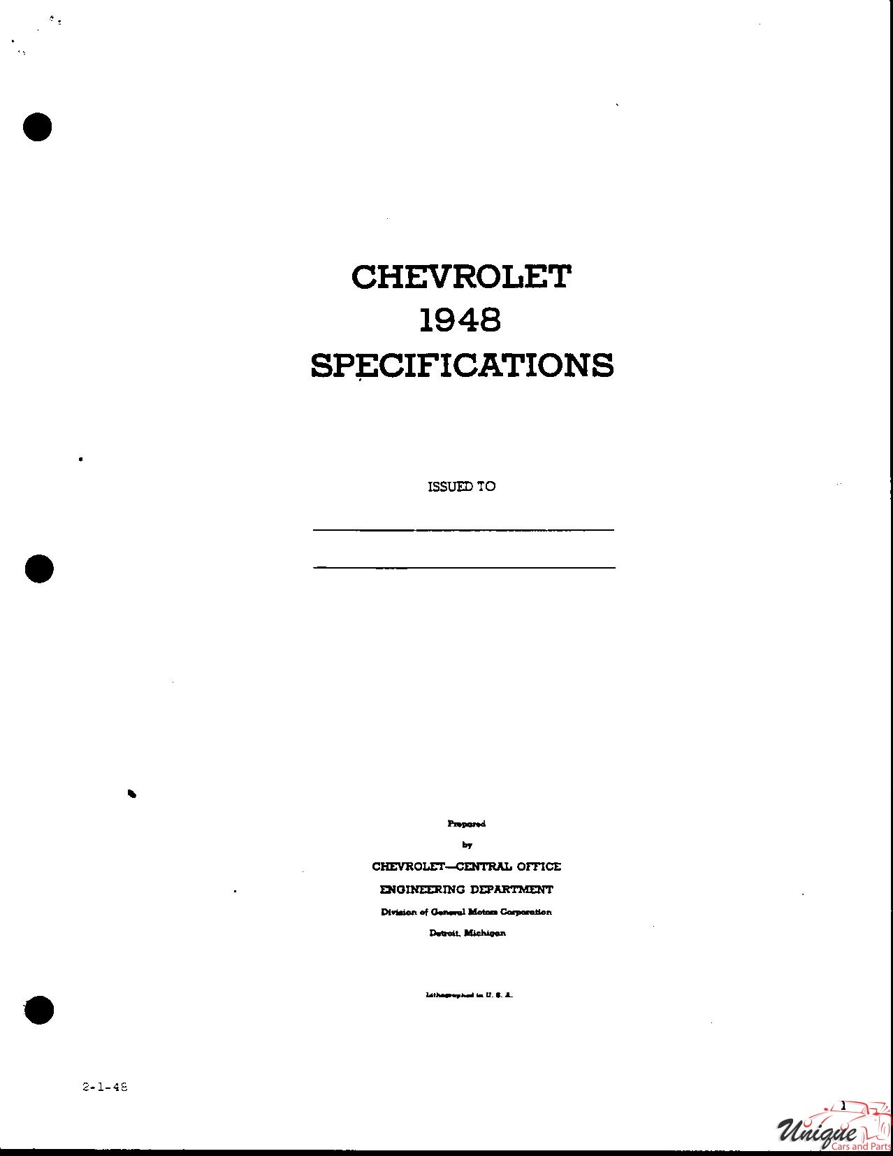 1948 Chevrolet Specifications Page 34